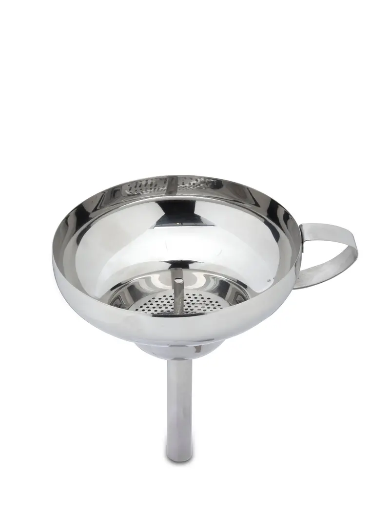 12 Cm Stainless Steel Funnel With Integrated Strainer 1