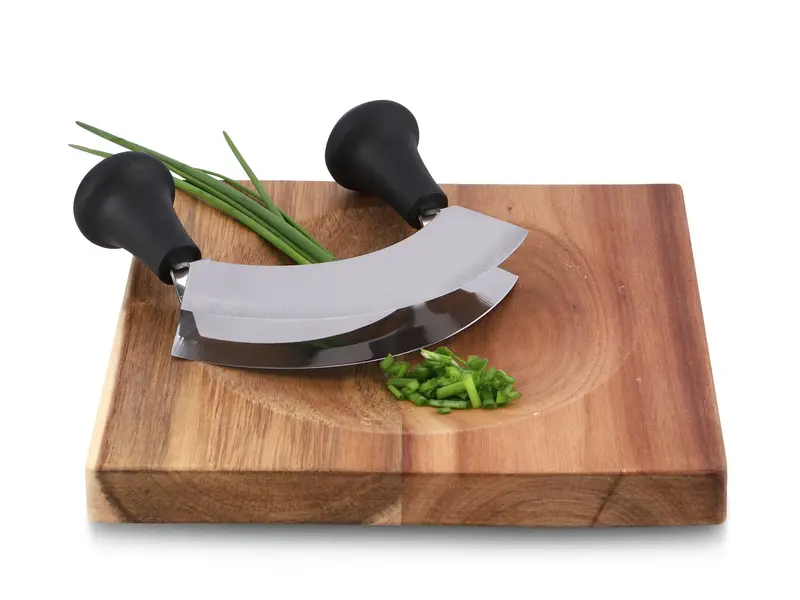 14 Cm Dual-Blade Measuring Knife With Wooden Cutting Board 1