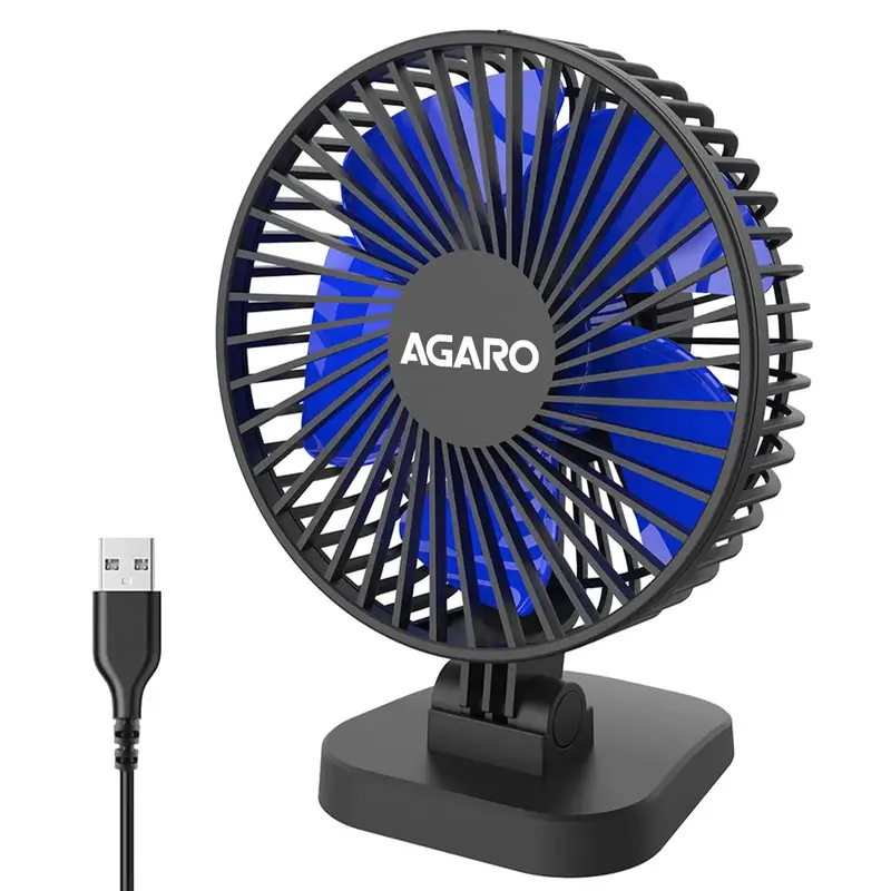 Agaro Breeze 4-Inch Usb Desktop Fan – 3 Speeds, 40° Adjustable Tilt, Compact Black Design 1