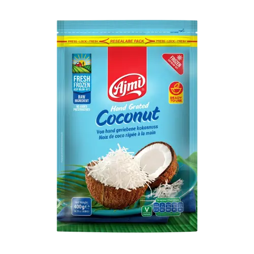 Ajmi Frozen Grated Coconut – 400 G Unsweetened Fresh-Style 1