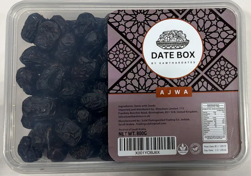 Ajwa Kwathar Dates – 800 G Natural, Seedless Premium Grade 1