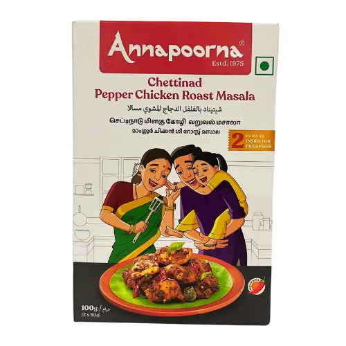 Annpoorna Chettinad Pepper Chicken Masala – 100G Bold South Indian Seasoning 1