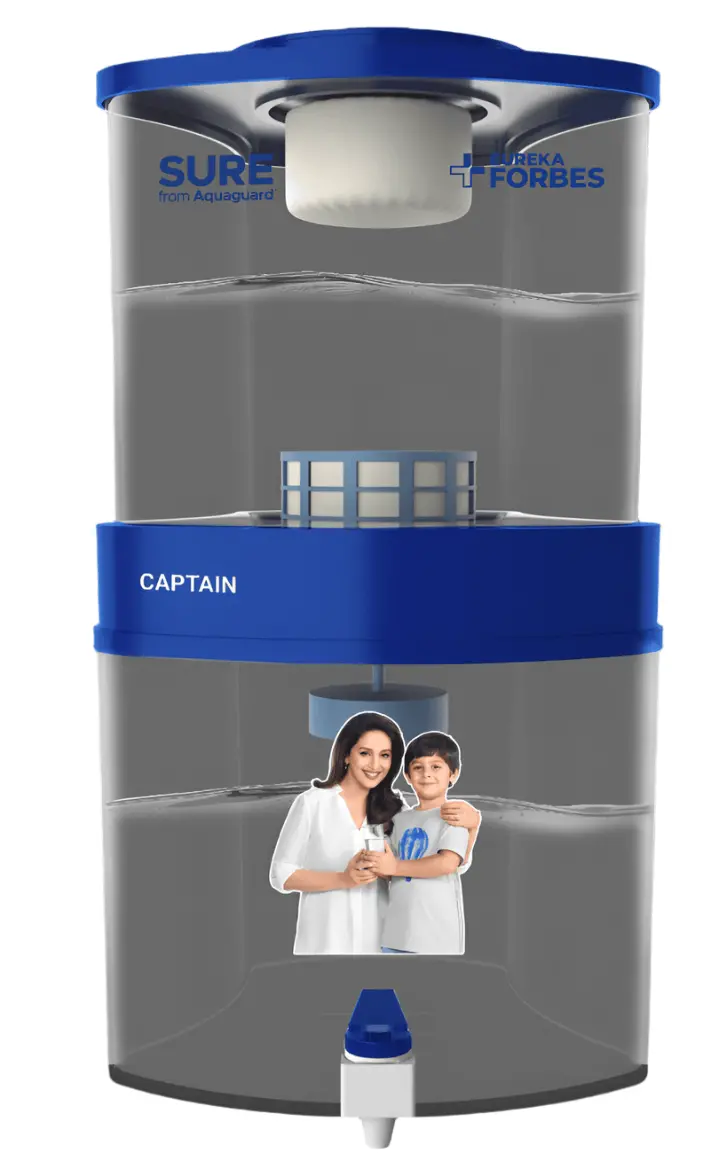 Aquaguard Sure+ Captain 15L Gravity Water Purifier – Chemical-Free Filtration & 7L Pure Water Tank 1