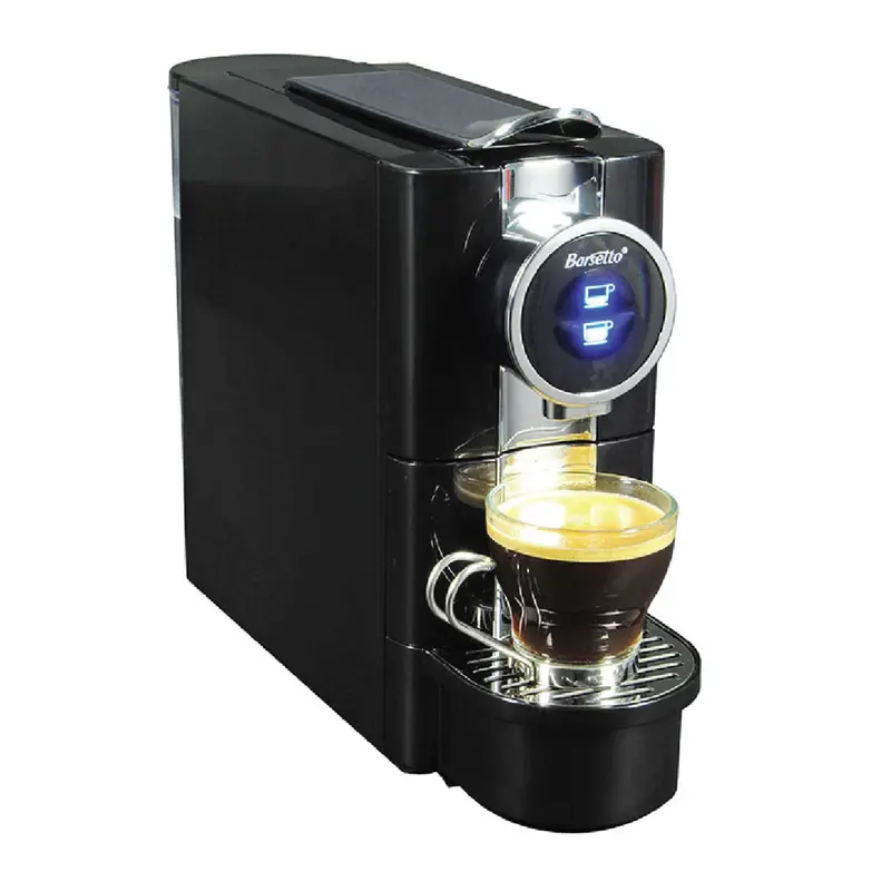 Barsetto One-Touch Espresso Machine | 19-Bar Pump, Rapid Preheat, Compatible With Standard Pods | Black & Silver Automatic Coffee Maker 1