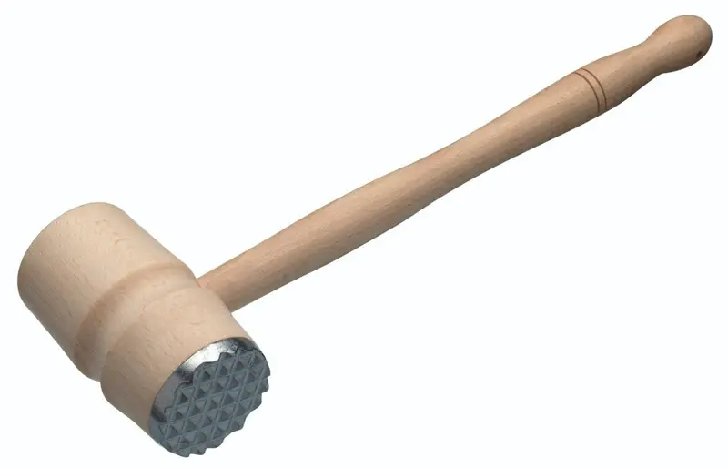 Beechwood And Metal Meat Tenderizer – Dual-Texture Hammer Head 1