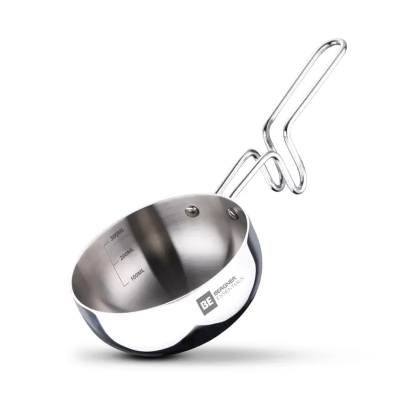 Bergner Essentials Tri-Ply Tadka Pan – 300Ml, 10Cm, Gas & Induction Compatible 1