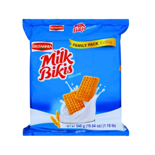 Britannia Milk Bikis Biscuits – Family Value Pack (6 × 90 G) 1