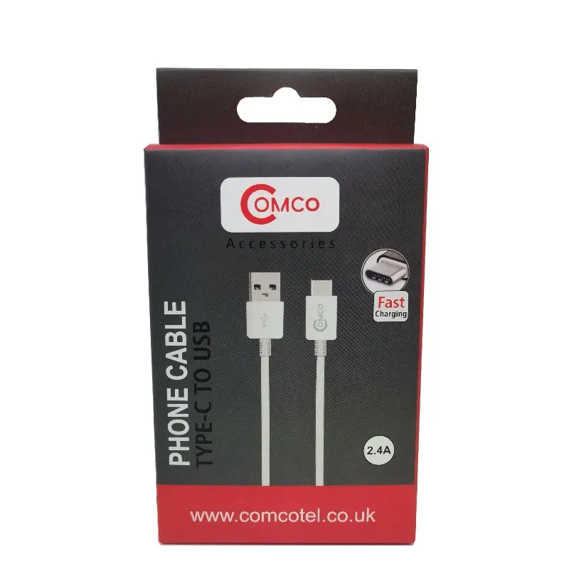 Comco Fast-Charging Usb-C Cable – 1-Meter Braided Cord (2.4A Output) 1