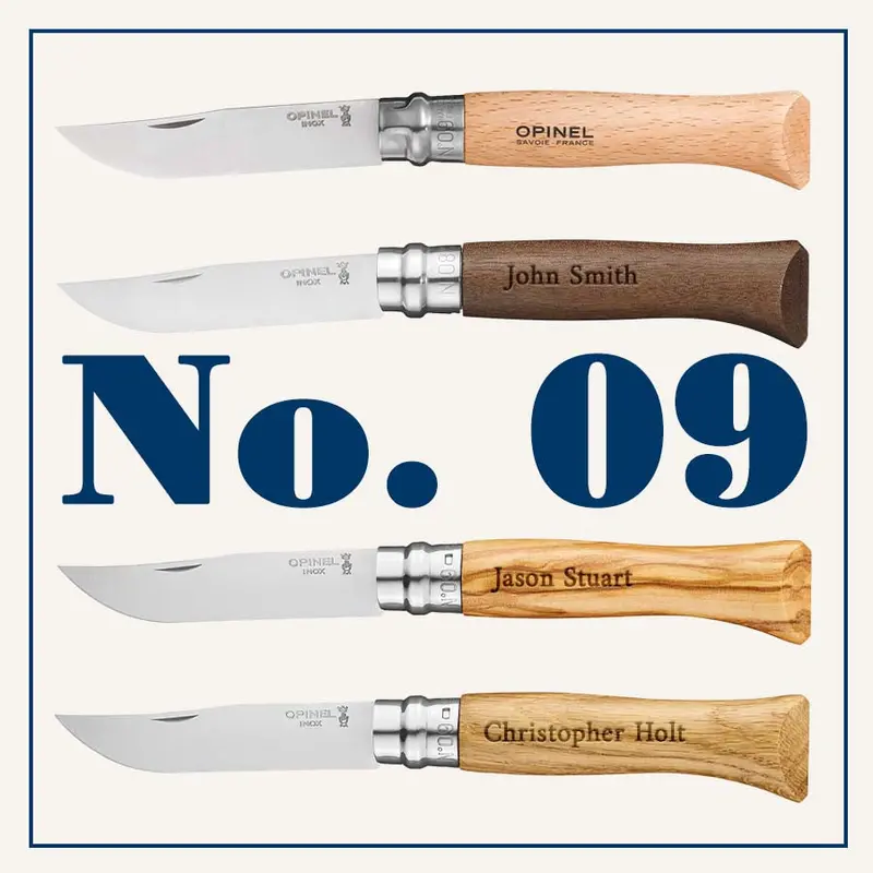Curated Engraved Collection: 8-Piece No.09 Stainless Folding Knife Set 1