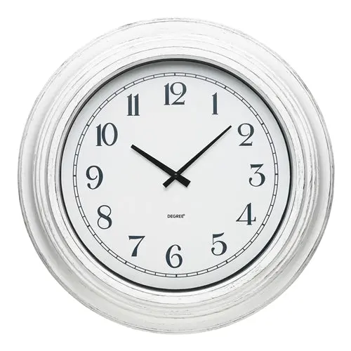 Degree Marseille Wooden-Look Wall Clock – 53Cm White-Washed Finish 1