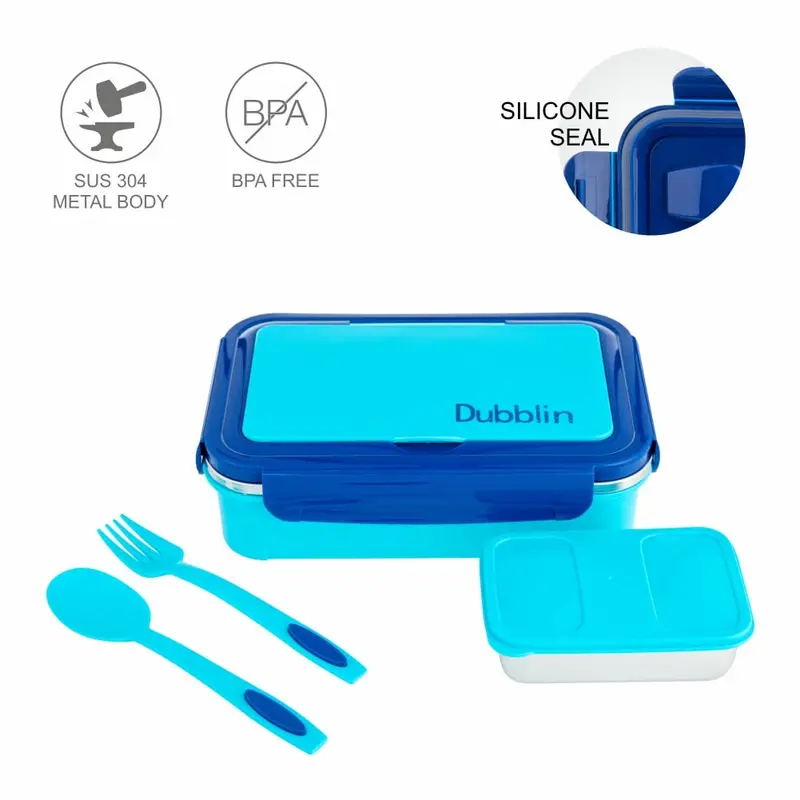 Dubblin Buffet Stainless Steel Clip-Lid Lunch Box With Removable Inner Container 1