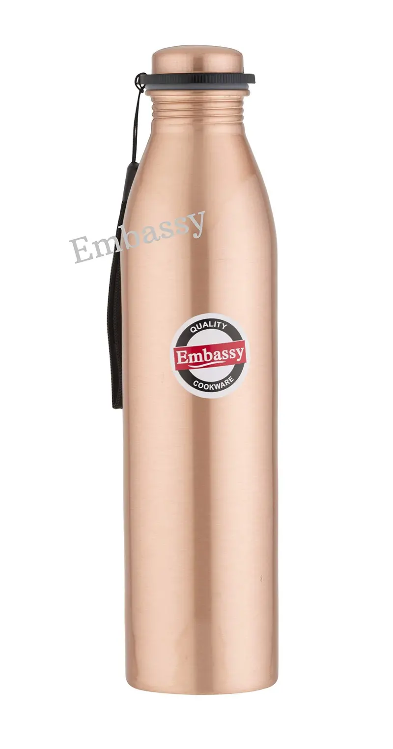 Embassy Premium Jointless Copper Water Bottle – 1000Ml Plain Single Unit 1