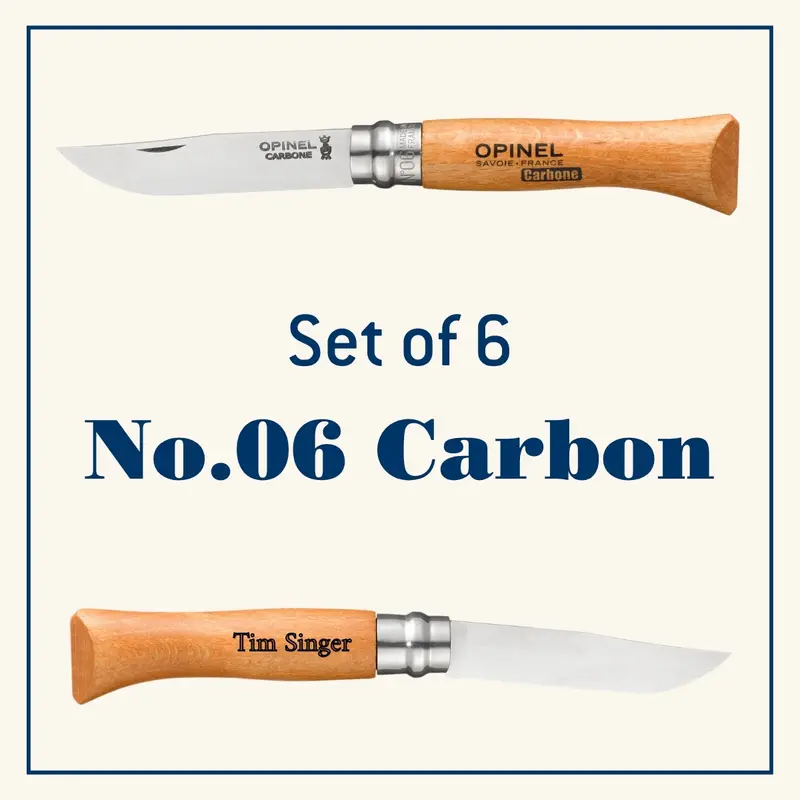 Engraved Gift Set: 6-Piece No.06 Carbon Steel Folding Knife Collection 1