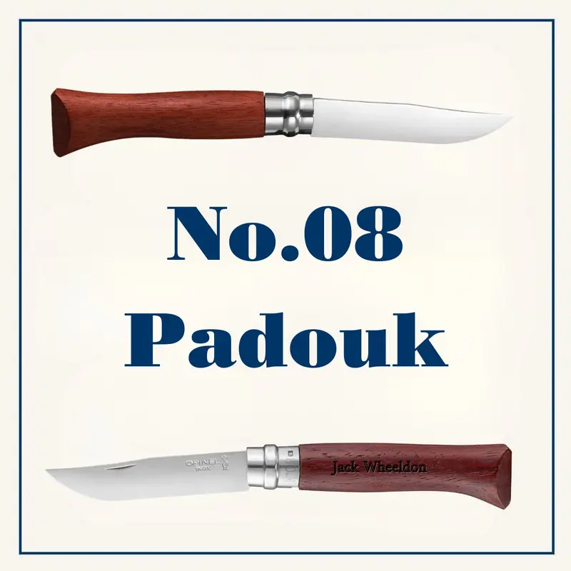 Engraved Gift Set: 6-Piece No.08 Stainless Steel Folding Knife With Padouk Handles & Gift Box 1