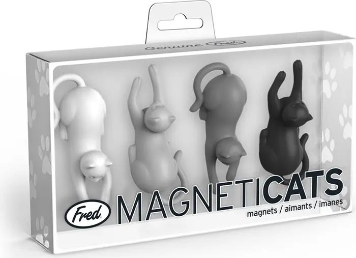 Fred & Friends Whimsical Cat-Shaped Refrigerator Magnets (Set Of 4) 1
