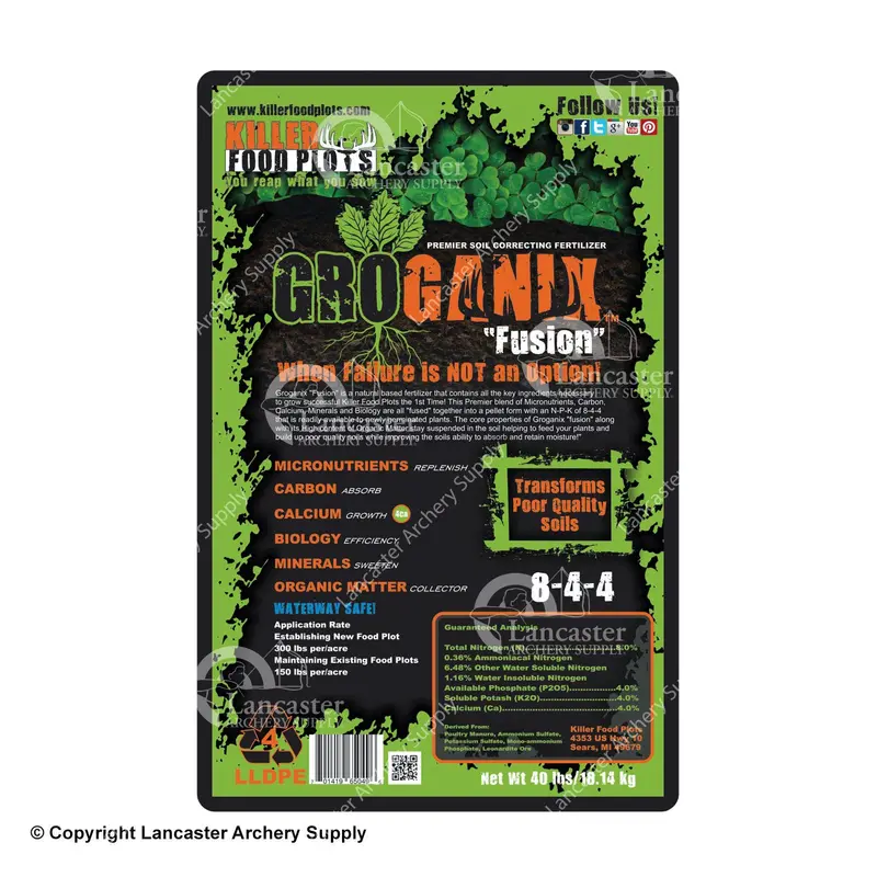 Killer Food Plots Groganix Fusion Gen Ii Organic Fertilizer – 4-4-4 (40 Lb) 1