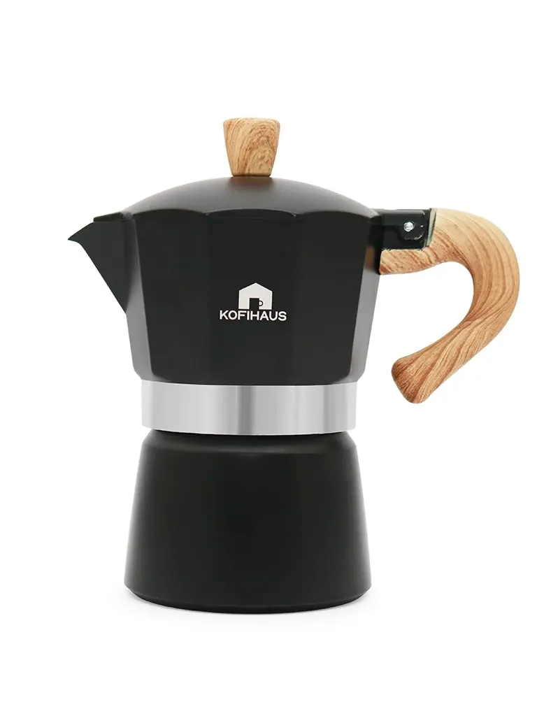 Kofihaus 150 Ml Matte Black Moka Pot – Stovetop Italian Espresso Maker 1