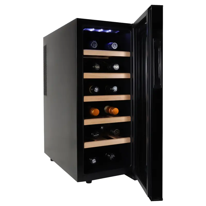 Koolatron Deluxe 12-Bottle Wine Cooler – Thermoelectric Freestanding Cellar With Beech Wood Racks, Ideal For Red, White, And Sparkling Wines In Home Bars Or Kitchens 1
