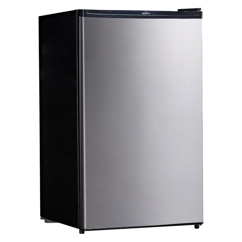 Koolatron Stainless Steel Compact Fridge With Freezer – 4.4 Cu. Ft. Flat-Back Model Featuring Removable Shelves For Beverages, Snacks & Frozen Meals 1