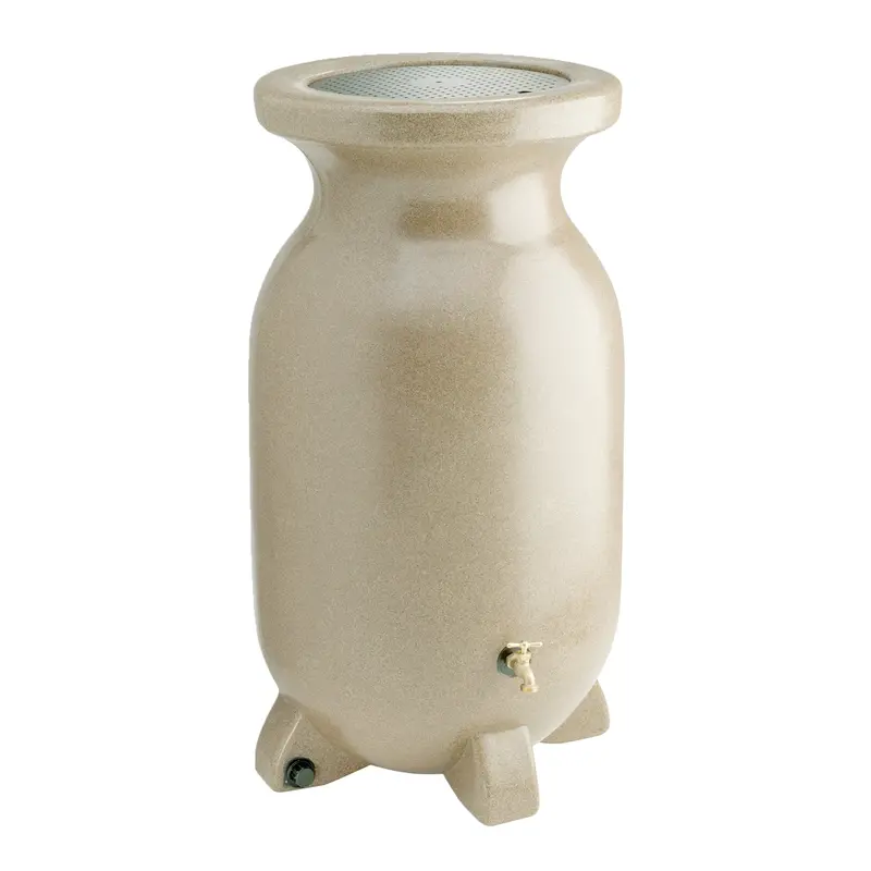 Koolscapes 75-Gallon Sandstone-Look Rain Barrel – Sustainable Recycled-Plastic Water Collection System With Brass Spigot 1