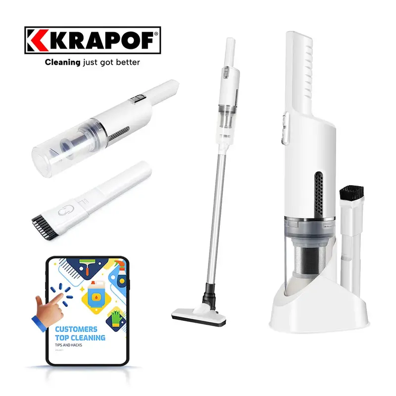 Krapof 2-In-1 Flexivac Cordless Vacuum — Convertible Handheld & Stick Design With True Hepa Filtration 1