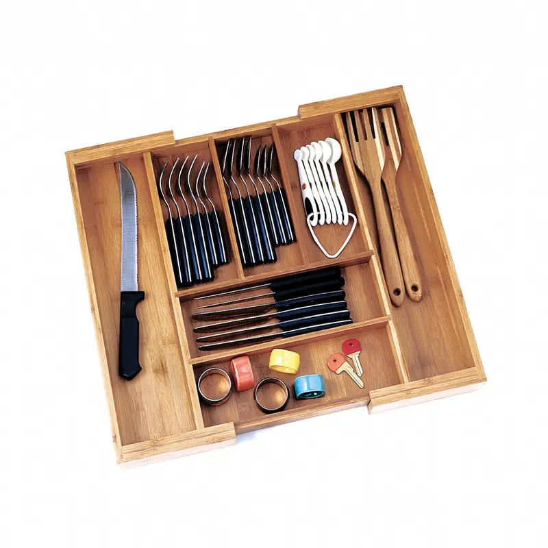 Lipper International Bamboo Expandable Flatware Drawer Organizer 1