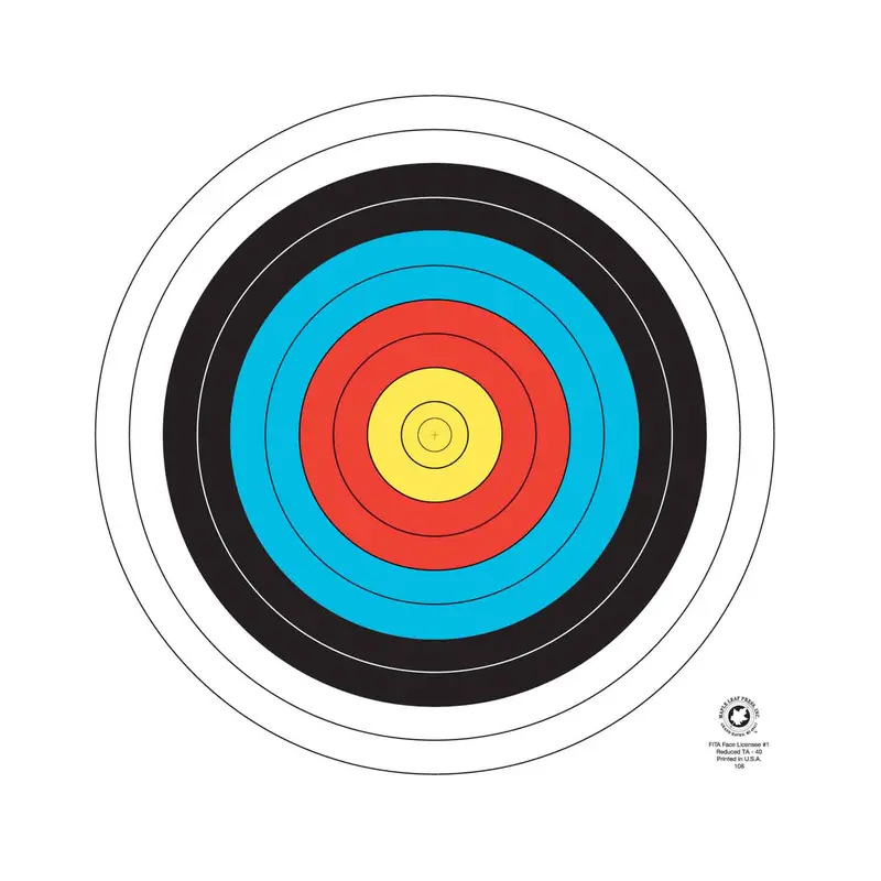 Maple Leaf Miniature 10-Ring Archery Target Face Set (40 Cm) 1
