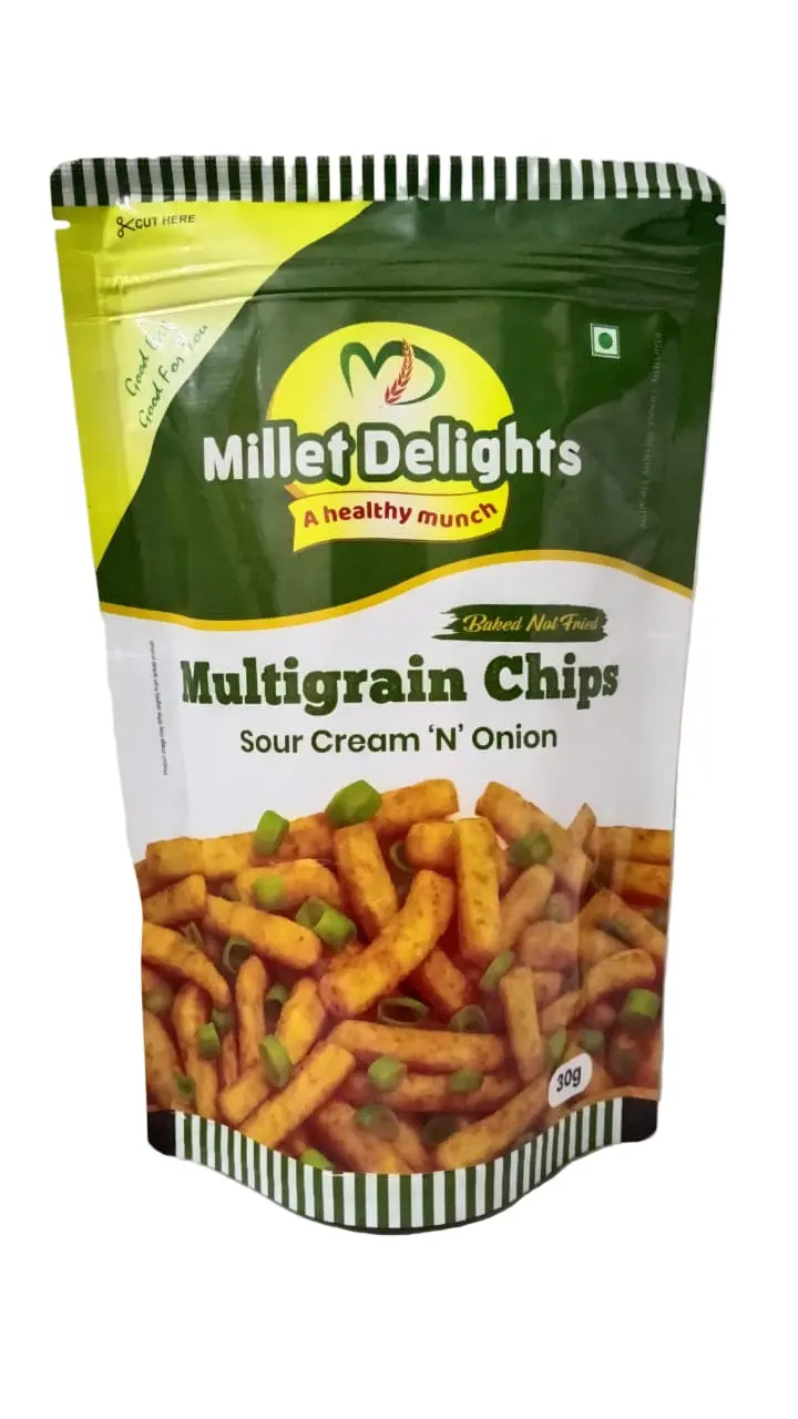 Millet Delights Sour Cream & Onion Multigrain Chips – 30 G 1