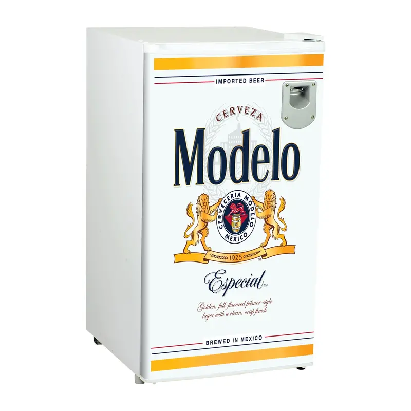 Modelo Licensed Compact Fridge – 3.2 Cu Ft, Flat-Back Design, Reversible Door & Built-In Bottle Opener For Beer Enthusiasts 1