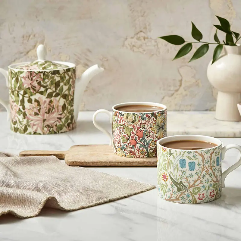 Morris & Co. Teapot For Two – Ceramic Dual-Cup Infuser 1