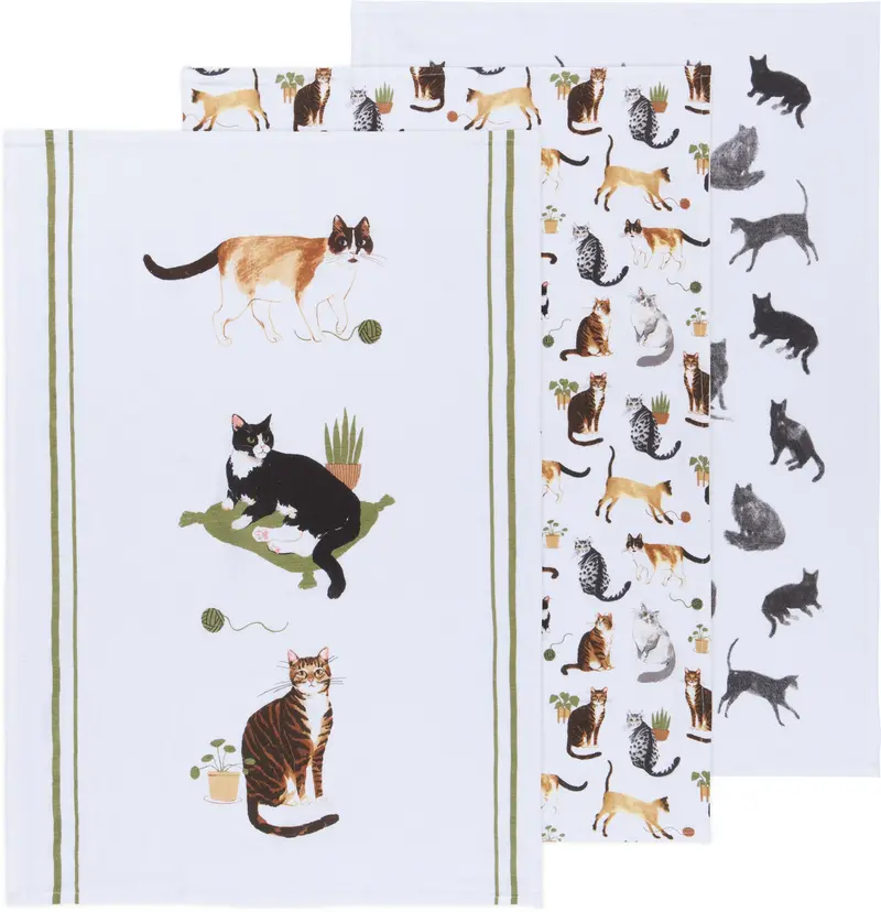 Now Designs Cat Collective Floursack Kitchen Towels (Set Of 3) 1