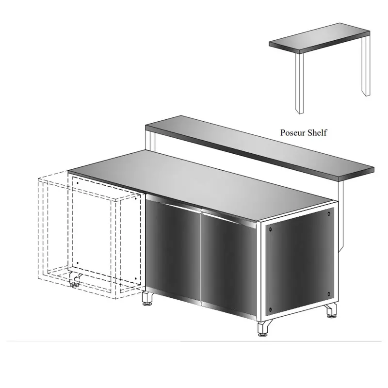 Oliveti 700Mm Or 1010Mm Poseur Shelf Unit 1