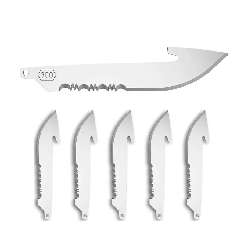 Outdoor Edge 3-Inch Drop Point Serrated Replacement Blades (Pack Of 6) 1