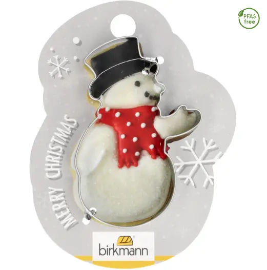 'Snowman' Stainless Steel Cookie Cutter – 8 Cm, Gift-Card Mounted 1