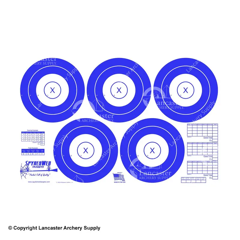 Spyderweb Reversible 5-Spot Paper Archery Targets 1