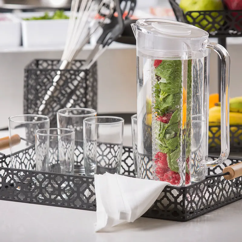 Tablecraft Fruit Infusion Pitcher – 64-Ounce Bpa-Free Glass Dispenser With Secure Lid 1