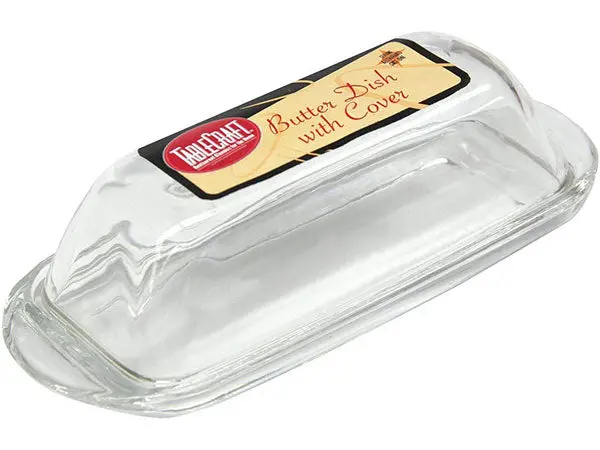 Tablecraft Glass Butter Keeper Dish With Lid 1