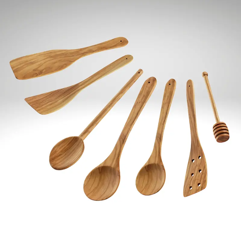 Toscana 7-Piece Olive Wood Kitchen Utensil Set 1