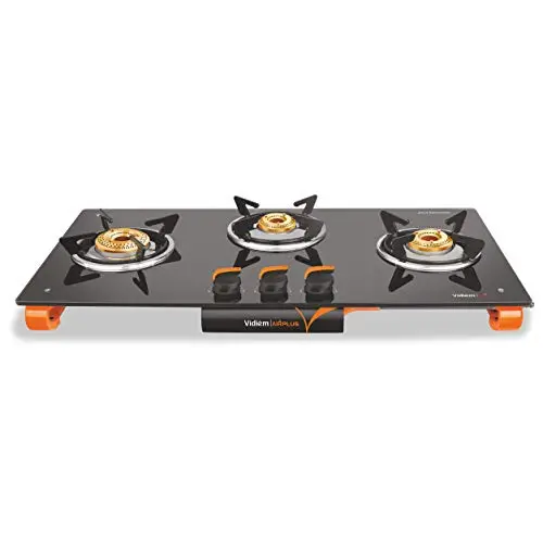 Vidiem G3 121 A Air Plus 3-Burner Frameless Gas Stove With 8Mm Tempered Glass (Orange) 1