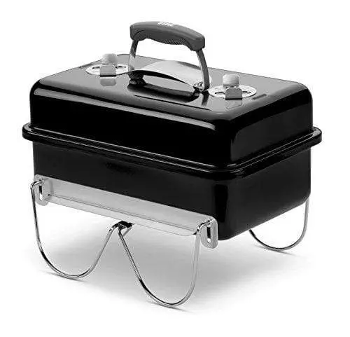 Weber Go-Anywhere Portable Charcoal Grill – Compact Black Design 1